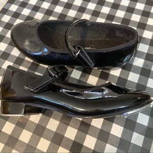 ABT Tap Dance Shoes Black Velcro Strap Girls Toddler Size 10 1/2